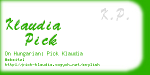 klaudia pick business card